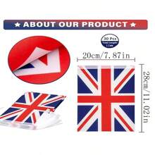 Banderines de cuerda con banderas británicas para eventos patrióticos, Día de la Independencia, bares deportivos, decoración interior y exterior - Multicolor - Ver 12