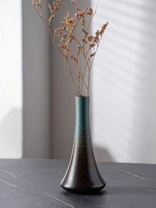 1pc Ceramic Vase Decor, Suitable For Living Room Floral Arrangement, Hotel Lobby Decoration, TV Stand, Bookshelf Flower Holder, Dining Table Centerpiece, Office Fresh Flower Display, Retro Dry Flower Vase