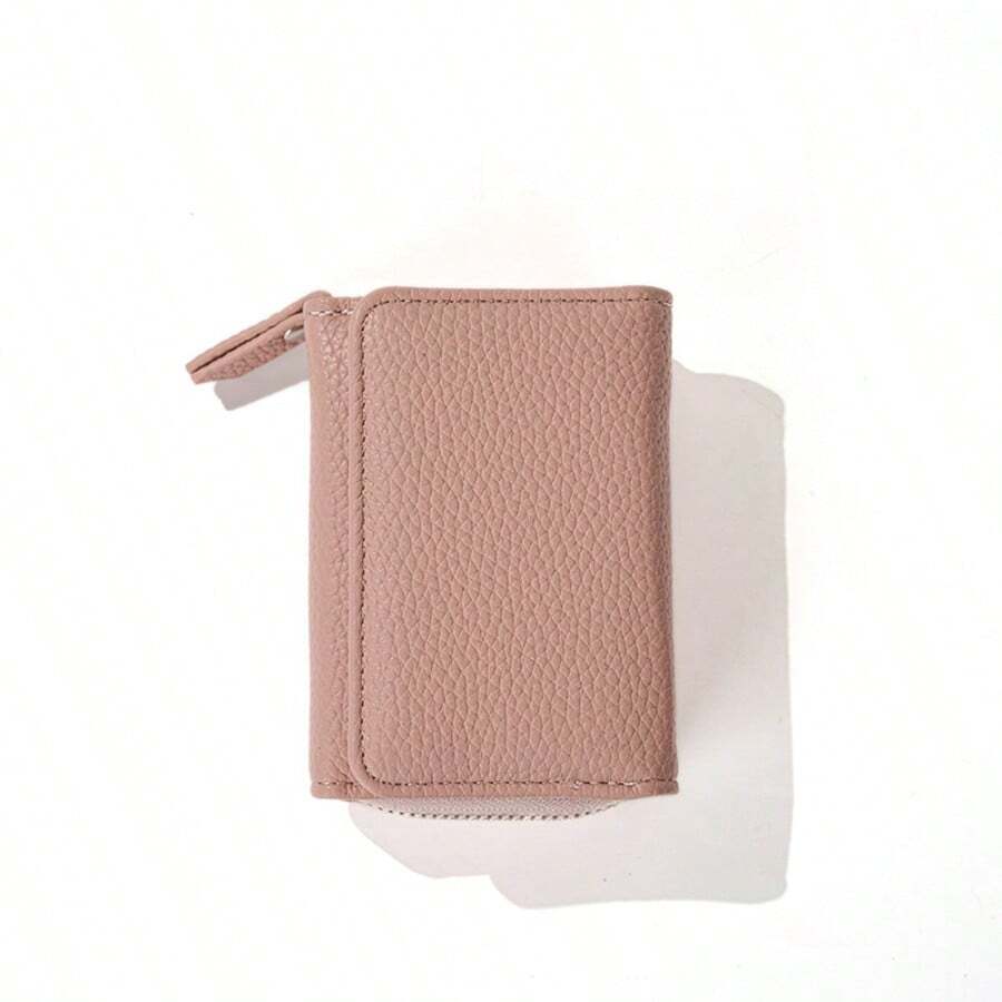 New Women Mini Wallet & Card Case 2 In 1 Holder Modern Minimalist Zippered Coin Purse With Multi Card Slots For Women Wallet Purse Wallet Small Wallet - Pink - View 1