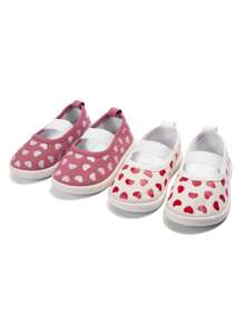 1 par de zapatos deportivos casuales, transpirables y con estampado, de lona elástica beige, para niñas, adecuados para salir a diario (patrón aleatorio)