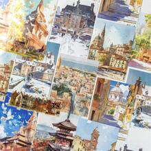 MOCARD 32 张/包浪漫风景剪贴簿纸、DIY 装饰背景纸、节日礼物、手工拼贴材料、个性化剪贴簿规划、创意学校文具用品 - 粉色 - 查看 4