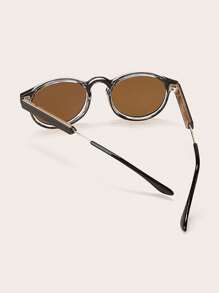New Retro Tawny Textured Round Frame Fashion Glasses, Fashionable Kids Eyewear - Brown - View 4