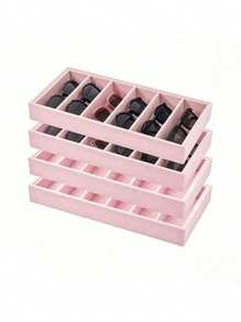 6 Fächer farbiger Samt Sonnenbrillen Organizer Tablett, eine Ausstellungs- und Aufbewahrungsbox für Brillen, Uhren und Schmuck, geeignet für Männer und Frauen