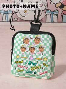 1pc Customizable Name Coin Pouch, Suitable As Girls/Boys Multipurpose Pouch, Compact & Lightweight, Ideal Gift For Friends And Family, Perfect For Birthday, Children's Day - Multicolor - View 3