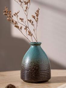 1pc Ceramic Vase Decor, Suitable For Living Room Floral Arrangement, Hotel Lobby Decoration, TV Stand, Bookshelf Flower Holder, Dining Table Centerpiece, Office Fresh Flower Display, Retro Dry Flower Vase