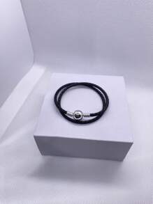 1 pièce Bracelet  rond à boucle de charme de haute qualité pour femmes, convient pour le port quotidien, compatible avec les perles de charme, cadeau parfait pour Noël et la Saint-Valentin