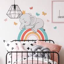 Nuevos adhesivos de pared creativos con mariposas y arcoíris de colores, para decoración de sala de estar, dormitorio, habitación infantil. Diseño de oso y pelota de pesca, calcomanía de pared para el hogar, decoración de dormitorio