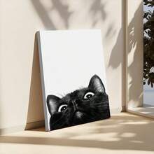 1pc Framed Canvas Poster Black Cat Print Wall Art Canvas Paintings Ideal Gift For Bedroom Living Room Corridor Wall Art Wall Decor Room Decoration
