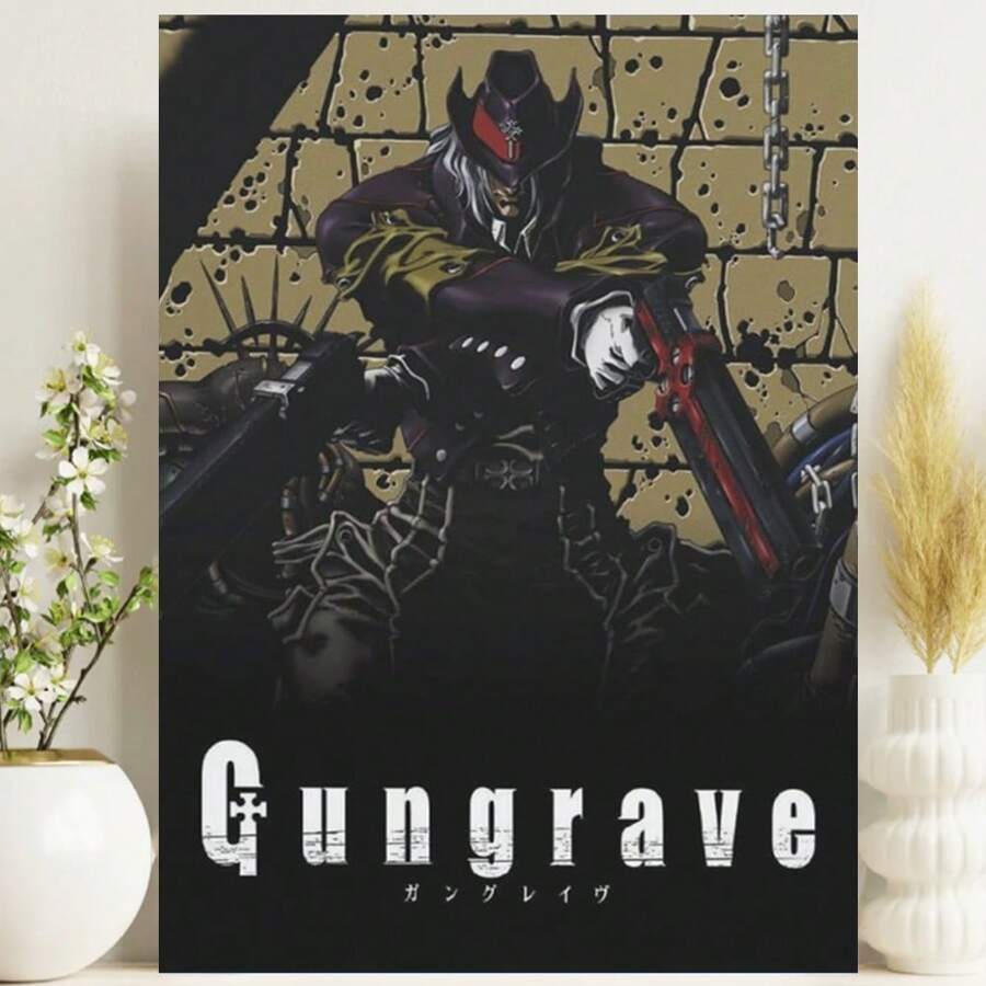 Framed Anime Posters Gungrave Cool Posters Painting Canvas Boys Room Decor Canvas Art Poster And Wall Art Picture Print Modern Family Bedroom Decor Posters