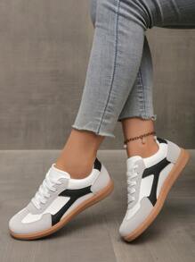 拼色运动鞋 - 多彩休闲运动鞋 - 系带、轻便、软底 - 适合散步、滑冰、日常穿着 - 女士 - 舒适、时尚、多功能 - 步入时尚和舒适