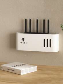 1pc Modern Minimalist Wall-Mount WiFi Router Storage Box, No-Drill Cable Box Organizer, Space-Saving Design, Suitable For Home And Office - Multicolor - View 1