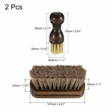 Horsehair Shoes Brush 2Pack Mini Polish Daubers For Leather Boots Cloth