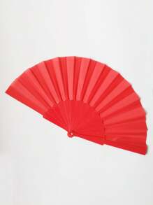 1pc Perfect Solid Color Folding Hand Fan - Fashionable Solid Color Folding Fan - Perfect Gift For Friends, Family And Classmates - Casual Style - Multicolor - View 3