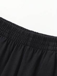 Balabala Bộ áo phông và quần short nhanh khô cho bé trai, trang phục hai mảnh thời trang - màu đen - View 5