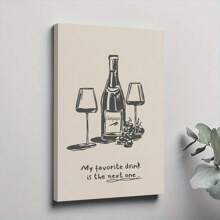 1pc Framed Canvas Poster, My Favourite Cocktail Is The Next One Wall Art Canvas Paintings, Ideal Gift For Bedroom Living Room Corridor, Wall Art, Wall Decor, Room Decoration