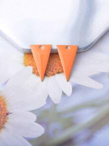 6pcs Copper Geometric Double-Sided Enameled Charms, Colorful Oil Drop Triangle Shape Necklace Earring Bracelet Pendant Jewelry Decorations, Holiday Gifts - (6pcs) - View 10