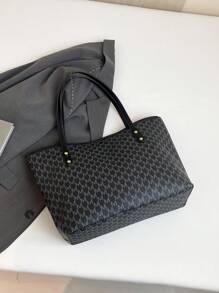 New Retro Jacquard Versatile Women Shoulder Bag & Handbag, Chic & High-End - Black - View 5