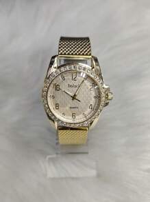 Relogio Feminino Dourado De Quartzo De Resina