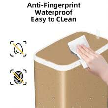 Champagne Gold Bathroom Trash Can With Lid Soft Close,1.6 Gallon Slim Garbage Can,Small Metal Step Wastebasket For Office, Bedroom, Toilet, Live Room Home Bathroom Decor Bathroom Organizer - Silver - View 11