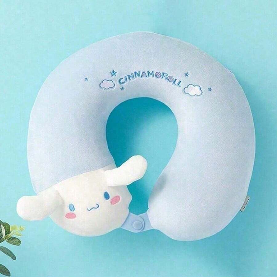 Miniso Disney Lotso Strawberry Bear Cute U-Shaped Pillow Neck Cushion, Adorable Appearance, Anti-Deformation Structure, Perfect For Bedroom, Dorm & Office Napping (1 PC) - Blue - View 1