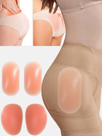 YIYANG 4/2 件装硅胶自粘式臀部增强器，带可拆卸垫 - 防滑、防摔设计，适用于内衣和塑身衣，粉色硅胶插入物使臀部看起来越来越丰满，塑身衣增强器 | 舒适贴合 | 硅胶结构，硅胶臀垫