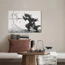 Framed  Miyamoto Musashi  Canvas Poster - Anime Wanderer Wall Art - Es - For Office, Classroom, Living Room, Bedroom Decor - Perfect Gift For Anime Fans - Framed - View 4