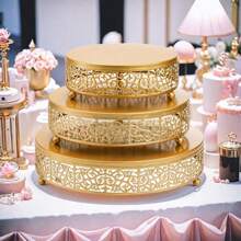 1pc Elegant Metal Cake Rack, Perfect For Weddings, Party Events, And Birthdays, Suitable For Desserts, Candies, Cupcakes, And Pastry Trays