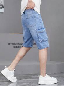 Teen Boy Straight-Leg Mid-Length Denim Shorts