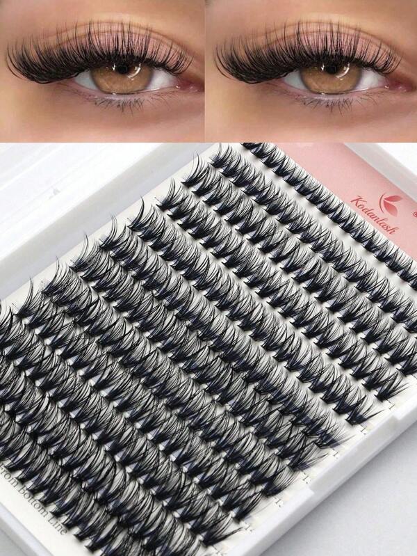 240pcs 40D D Curl False Lashes 9mm-16mm Mixd Naturl False Eyelashes,Single Dense Row Planting Individual Lash,Diy Cluster Lashes Individual Lashes Extension At Homelash Clusters,Eyelash Clusters,Individual Eyelashes,Lashes,Fake Lashes
