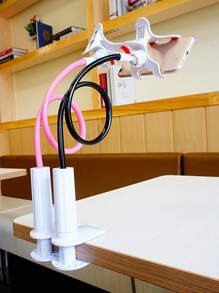 1pc Universal Slouchy Dual Clip Bedside Phone Stand Holder, Multi-Function Long Arm Phone Bracket