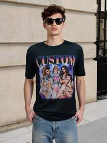 Customized Unisex T-Shirt, Gift For Girlfriend/Wife, Valentine's Day Gift - Add Your Own Photo (Family/Selfie/Pet/Friends/Party) To Design Your Personalized Printed T-Shirt, Baby/Couple/Family/Pet Photos, Anniversary, Christmas, Valentine's Day, Thanksgiving