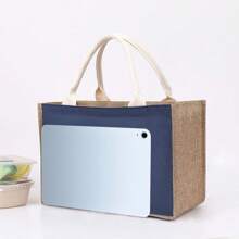 Jute Hand Shopping Gift Bag Laminated Waterproof Vintage Linen Upgrade Zipper Linen Bag Simple Gift Bag Fashion Everything Shopping Bag