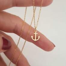 Boat Anchor Necklace For Men Women, Stainless Steel 18k Gold Men's Boat Anchor Pendant Necklace,Men's Gold Necklace,Ocean Pirate Necklace,Summer Necklaces, Beach Necklaces ,Stainless Steel Jewelry Gifts For Family And Friends