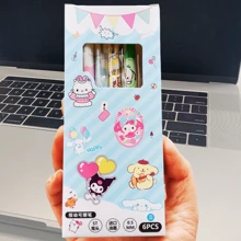 6支/盒 Sanrio Kuromi 可擦摩擦热敏笔 速干易擦 高品质学生用品 0.5mm 替换芯 开学季