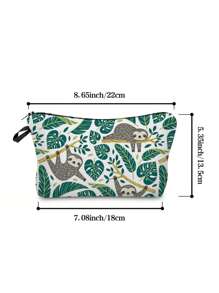 1pc Luiaardpatroon Cosmetische tas, Draagbare make-uptas Geschikt voor portemonnee, Reistoilettas, Accessoires Opbergtas met rits, Cadeau-ideeën