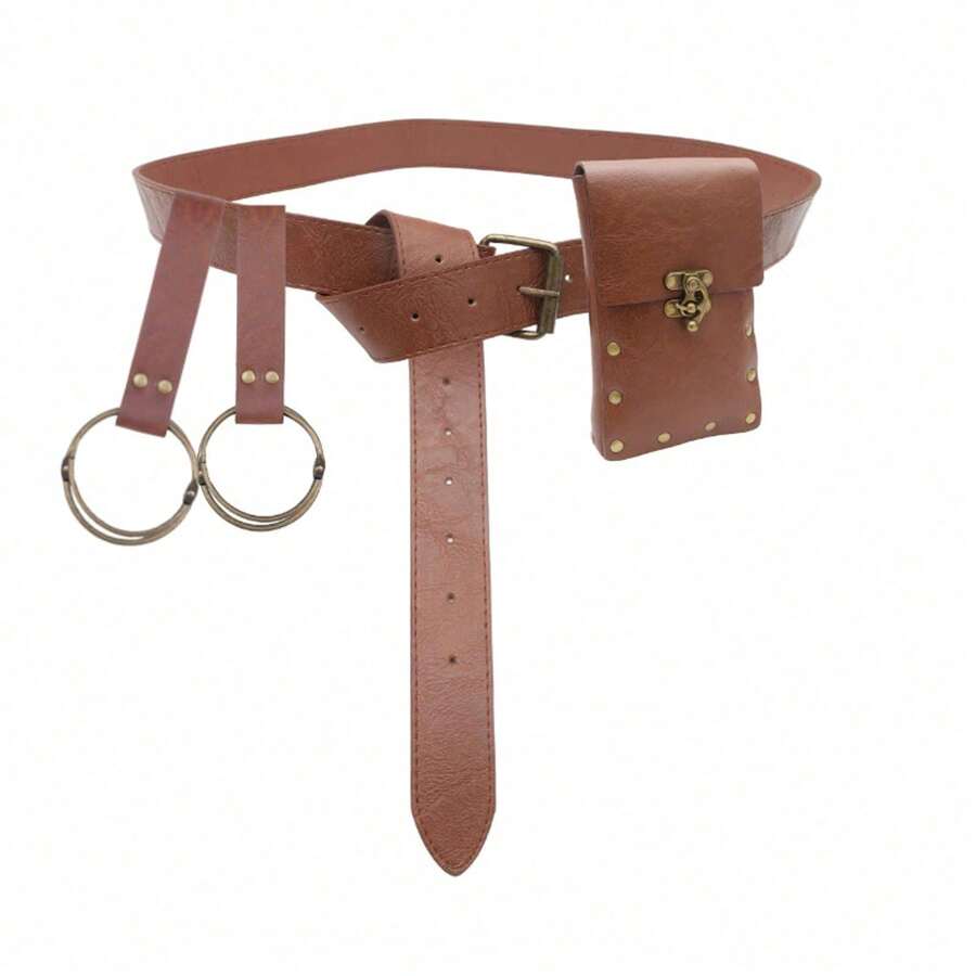 Renaissance Belt Pouch Coin Purse Skirt Hike Set Medieval Festival Costume Halloween Accessories Casual Fanny Pack Waist Bag - Four-piece skirt buckle bag set - View 1