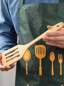 1PC Minimalist Kitchen Utensils - Non Stick Wooden Shovel And Slotting Sharpener With Elegant And Natural Design, Smooth Surface, Multi Purpose, Space Saving, Handmade Classic Style, Eternal Cooking Feeling, Gift For Kitchen Workers, Rural Style