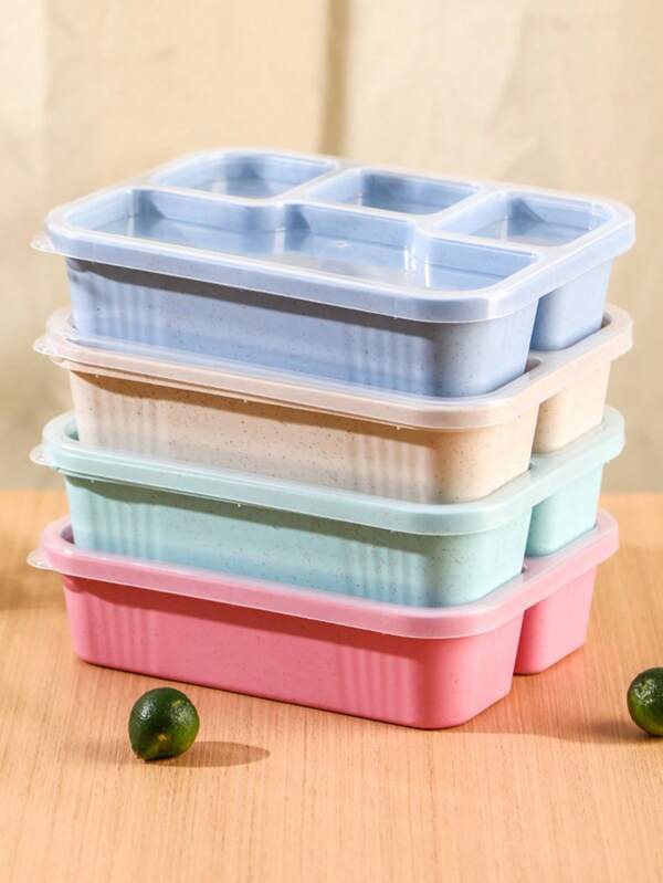 Compartment Snack Box, Children's 4-Grid Bento Lunch Box, Preserved Dried Fruit Tray,School Supplies