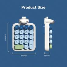 MOFII MOFII Portable 2.4G Wireless Number Keyboard 18 Keys Retro Round Keycads Wireless Keyboard Cute Bear Colorful Numeric Keypad For PC/Desktop/Laptop