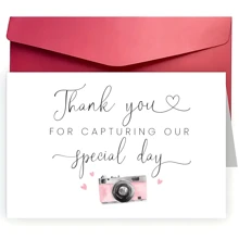 1pc Wedding Photographer Appreciation Card - Elegant Thank You For Capturing Our Special Day, Perfect For Videographers & Wedding Vendors Wedding Card - Multicolor - View 5
