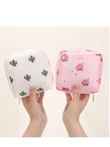 1pc New Cute Girl Feminine Hygiene Pad Storage Bag, Women/Girls Sanitary Napkin Holder Pouch, Portable Coin Purse - Multicolor - View 5