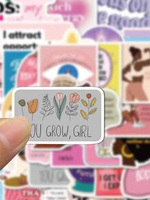 SCXXBSW 52pcs Vision Board Cartoon Graffiti Stickers Decorative Water Cups Notebook Luggage Waterproof Stickers