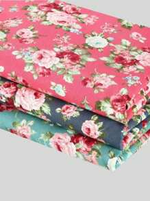 1pc Vintage Floral Patterned Quilt Fabric With Rose Flower Print, Suitable For Quilting, Sewing, DIY Crafts