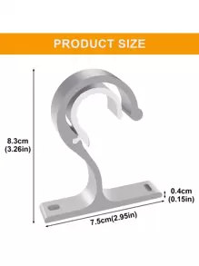 2pcs Adjustable Aluminum Alloy Single Rod Bracket For Curtain, 20-28mm Curtain Hook Heavy Duty Fixing Rod Bracket With Screws For Curtain Or Closet Rod Gifts Birthday Graduation