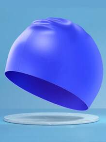 Solid Color Stretchy Silicone Swim Cap, Unisex Adults Waterproof Ear Protection Non-Slip Swimming Cap, Beach Essentials, Beach Accessories, Pool Float - Multicolor - View 34