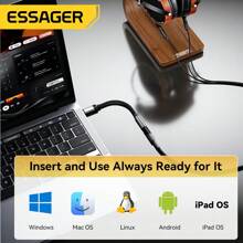 ESSAGER Cavo audio adattatore da Type C a 3,5 mm per telefono cellulare e auricolari