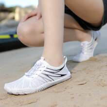 赤足运动鞋室内健身瑜伽训练鞋户外软底沙滩涉水鞋情侣款 - 白黑 - 查看 5