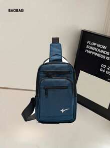 1pc Men's Solid Color Multi-Pocket Waist Bag/Chest Bag, Fashionable & Versatile, Suitable For Men's Daily Use, Travel & Vacation, Adjustable Shoulder Strap Purse Belt Fanny Pack Side Bags For Men