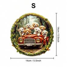 猫咪家族/卡车里的狗木制拼图，精美纸盒，异形拼图玩具，独特的儿童礼物，不对称动物形状木制拼图，装饰艺术绘画