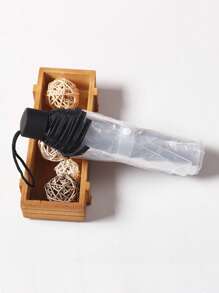 8 骨加厚 PVC 透明折叠雨伞，户外拍摄旅行三折雨伞